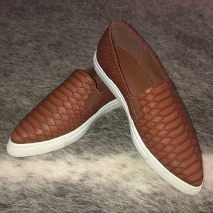 NA-KD slip on brown snakeskin sneaker